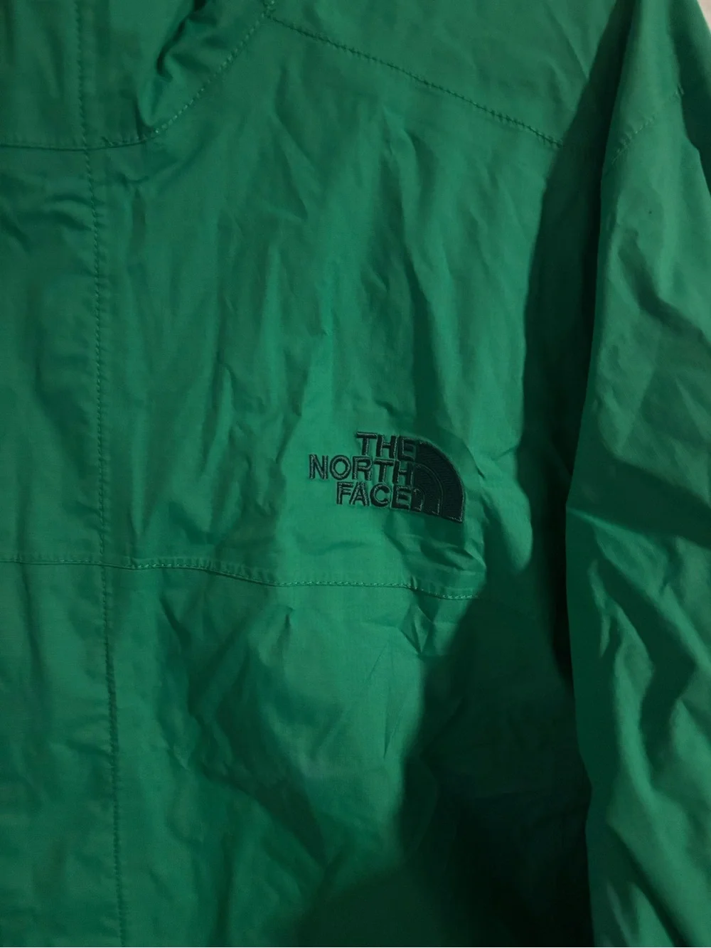 The North Face Men’s Medium Green Hooded Rain Jacket Lightweight Full Zip (1231)